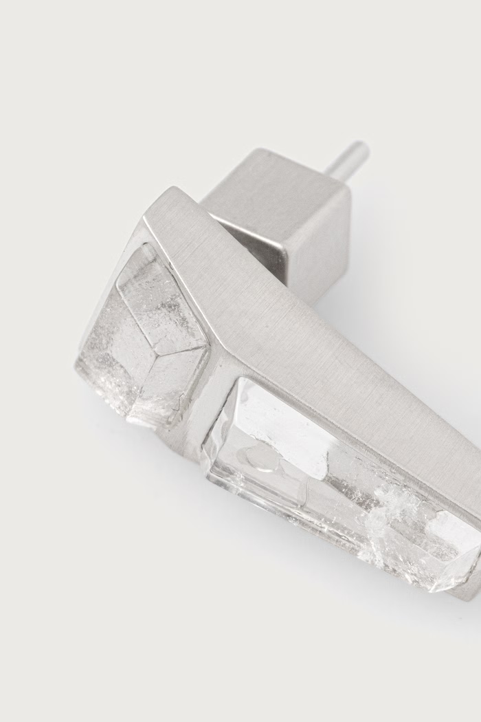 Accessories Rick Owens DRKSHDW Crystal Beveled earring brass Women's RJ0000155.MMTES2 silver