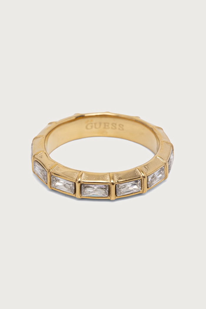 Guess Пръстен дамски от неръждаема стомана LES BAGUETTES злато JUBR06.333JW
