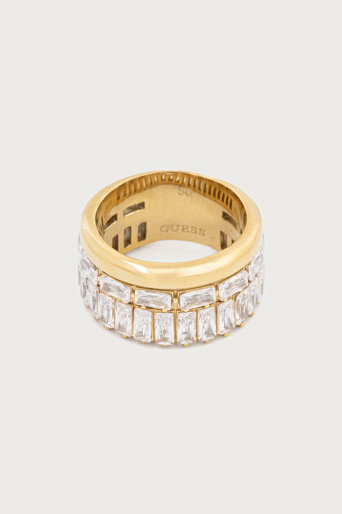 Guess Pierścionek damski LES BAGUETTES JUBR06.328JW złoty AW26