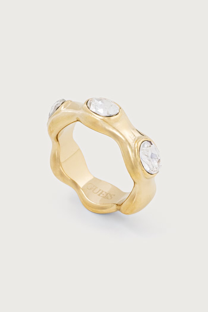 Guess Pierścionek damski ze stali nierdzewnej DIVINE JUBR06.308JW złoty AW26