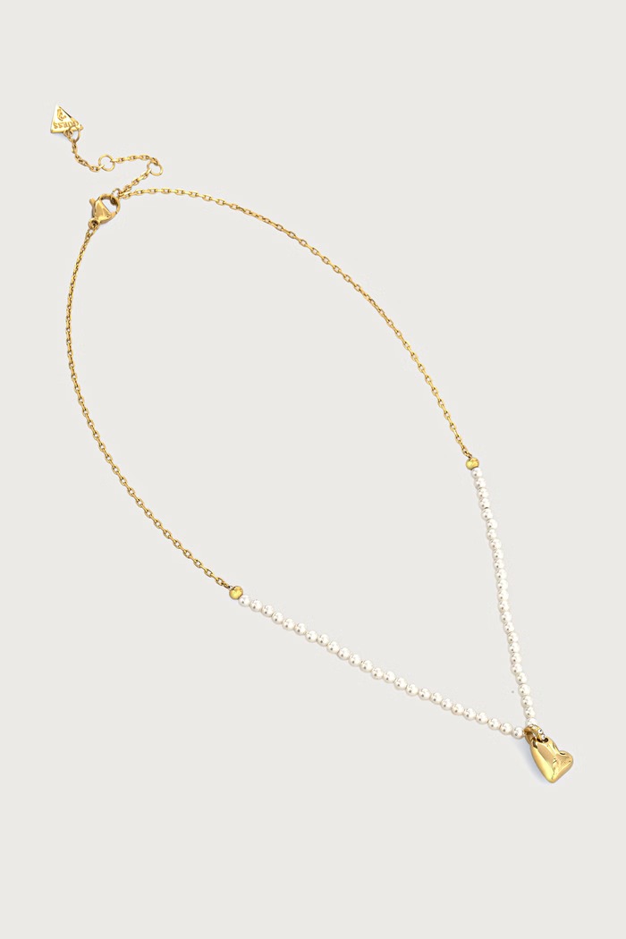 Guess Naszyjnik damski ze stali nierdzewnej GOLDEN LOVE złoty JUBN06.454JW