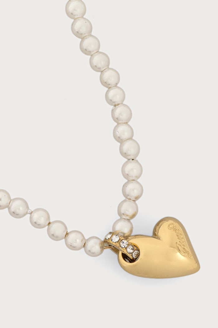 Guess Naszyjnik damski ze stali nierdzewnej GOLDEN LOVE JUBN06.454JW złoty AW26