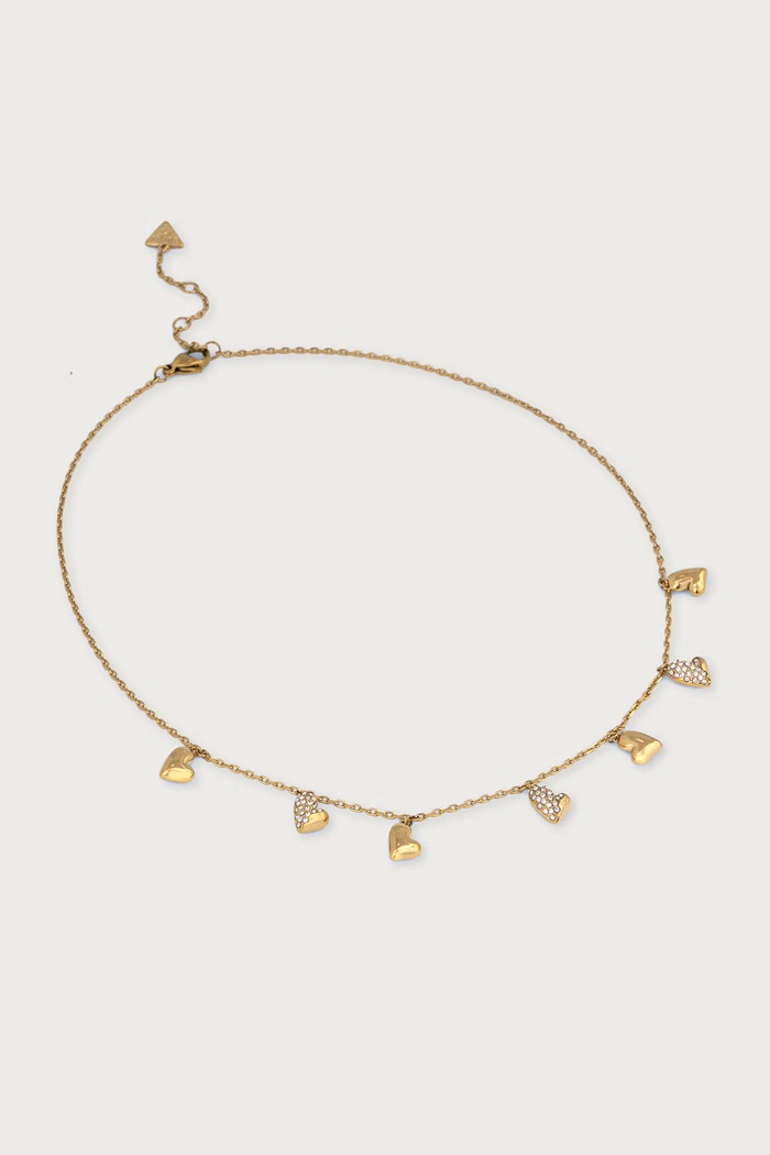 Guess Naszyjnik damski ze stali nierdzewnej GOLDEN LOVE złoty JUBN06.448JW