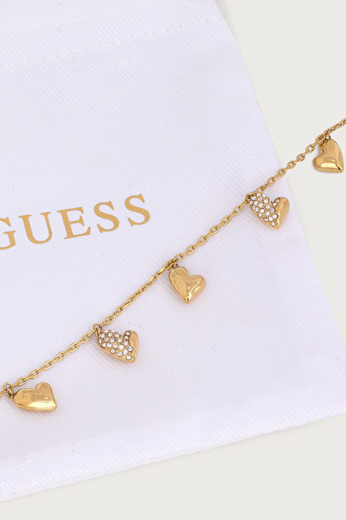 Akcesoria Guess Naszyjnik damski ze stali nierdzewnej GOLDEN LOVE JUBN06.448JW złoty