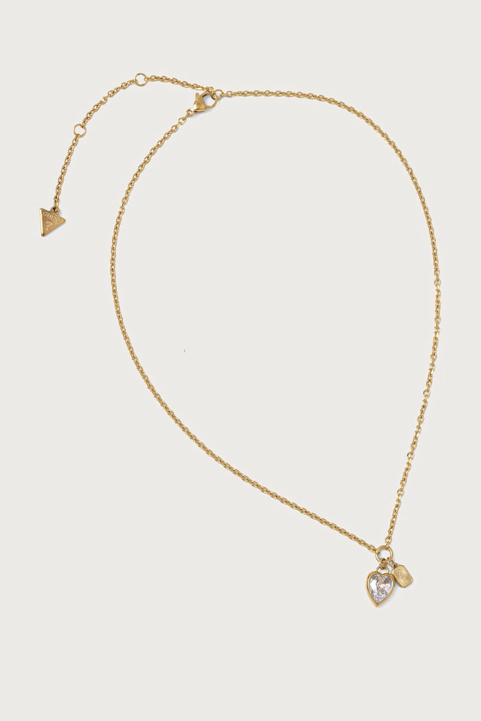 Guess Naszyjnik damski CRYSTAL LOVE złoty JUBN06.359JW