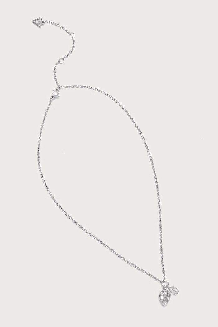 Guess Κολιέ γυναικείο CRYSTAL LOVE ασημί JUBN06.359JW