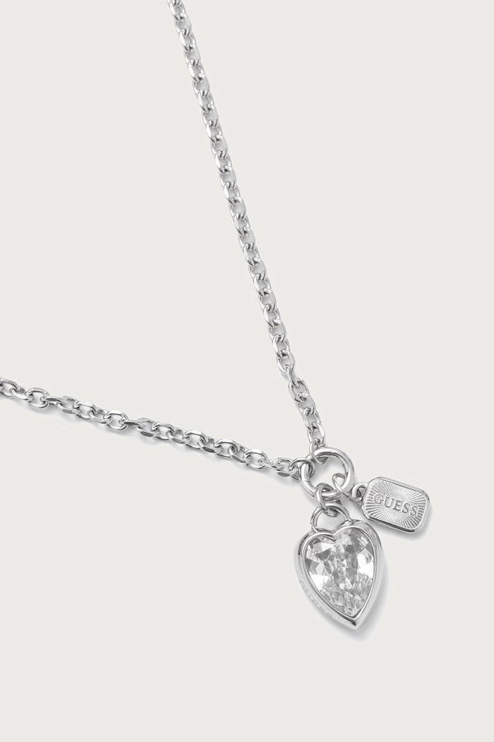Guess Κολιέ γυναικείο CRYSTAL LOVE JUBN06.359JW ασημί AW26