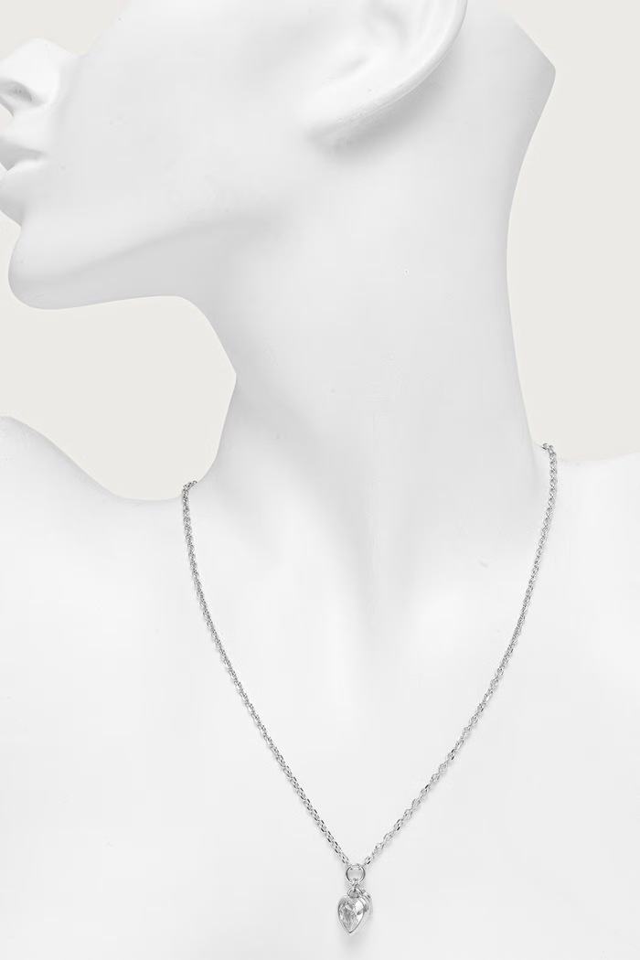 Αξεσουάρ Guess Κολιέ γυναικείο CRYSTAL LOVE JUBN06.359JW ασημί