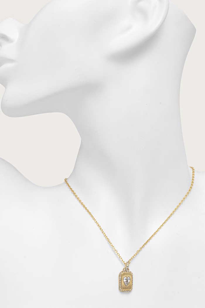 Akcesoria Guess Naszyjnik damski ze stali nierdzewnej CRYSTAL LOVE JUBN06.353JW złoty