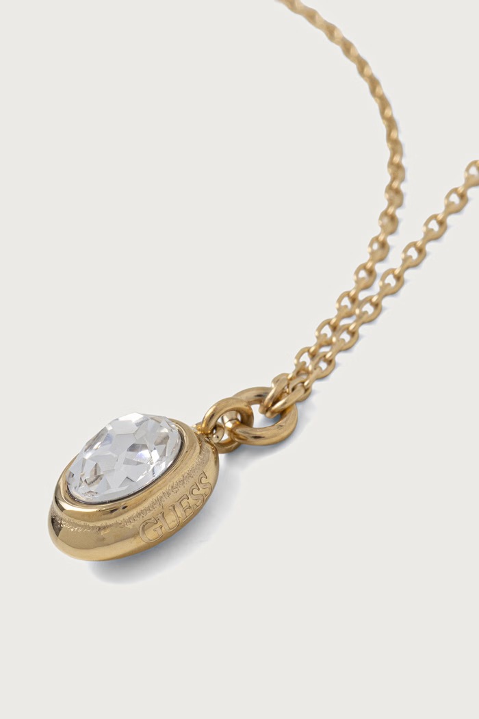 Guess Naszyjnik z zawieszką damski ze stali nierdzewnej DIVINE JUBN06.314JW złoty AW26