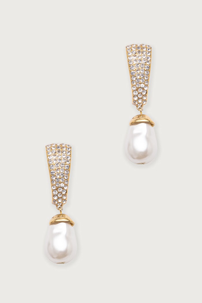 Guess Kolczyki damskie PEARLY złoty JUBE06.479JW