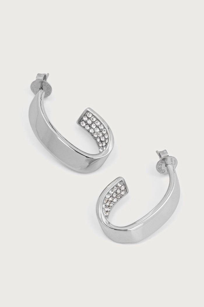 Guess Kolczyki damskie ze stali nierdzewnej MADISON JUBE06.434JW srebrny AW26