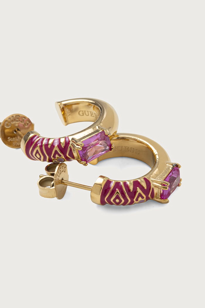 Guess Kolczyki damskie ze stali nierdzewnej SAKURA JUBE06.420JW złoty AW26
