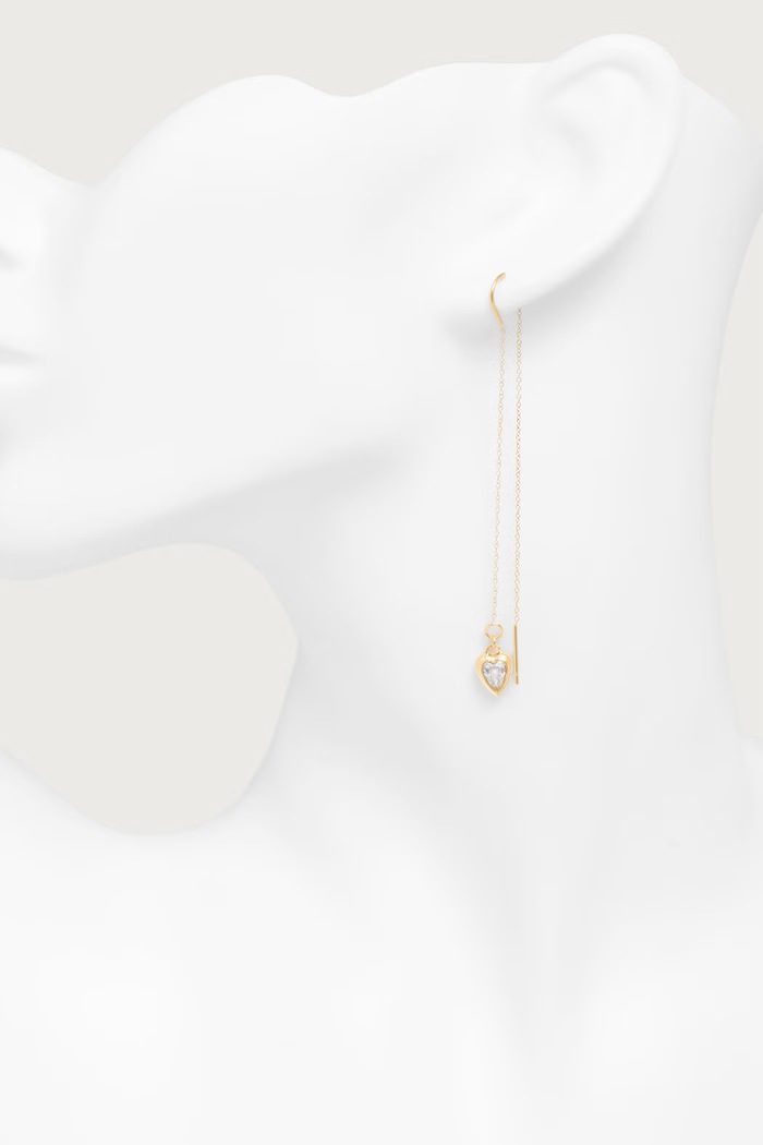 Akcesoria Guess Kolczyki damskie ze stali nierdzewnej z cyrkonią CRYSTAL LOVE JUBE06.364JW złoty