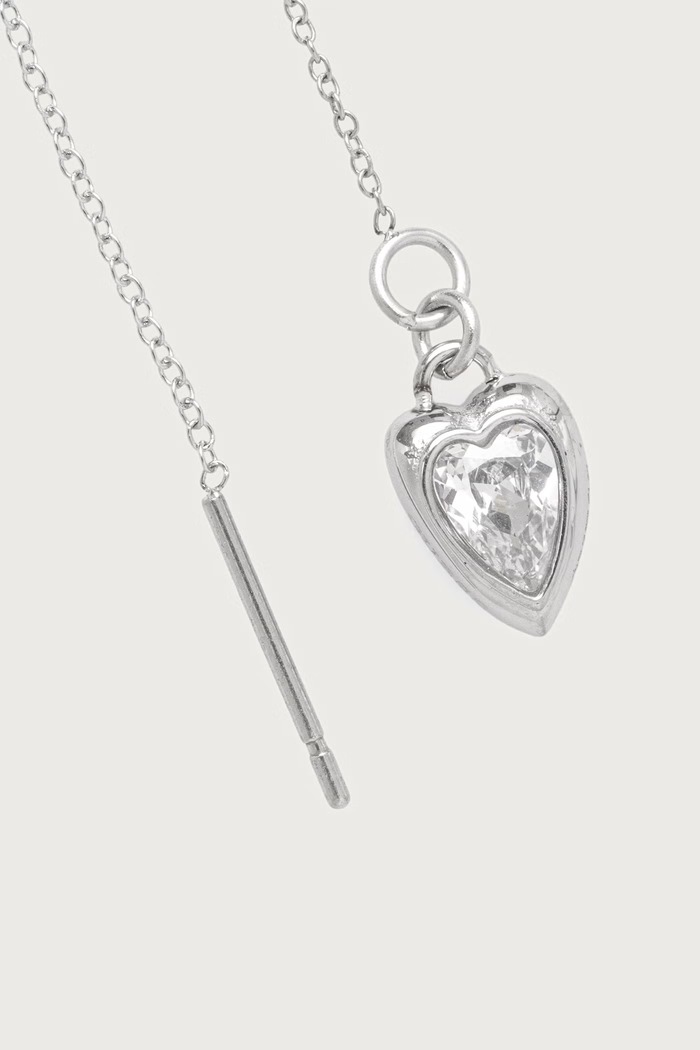 Guess Kolczyki damskie ze stali nierdzewnej z cyrkonią CRYSTAL LOVE JUBE06.364JW srebrny AW26