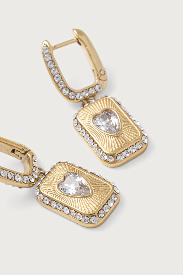 Guess Kolczyki damskie CRYSTAL LOVE JUBE06.354JW złoty AW26