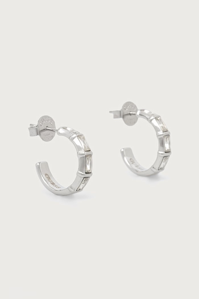 Guess Kolczyki damskie LES BAGUETTES srebrny JUBE06.332JW