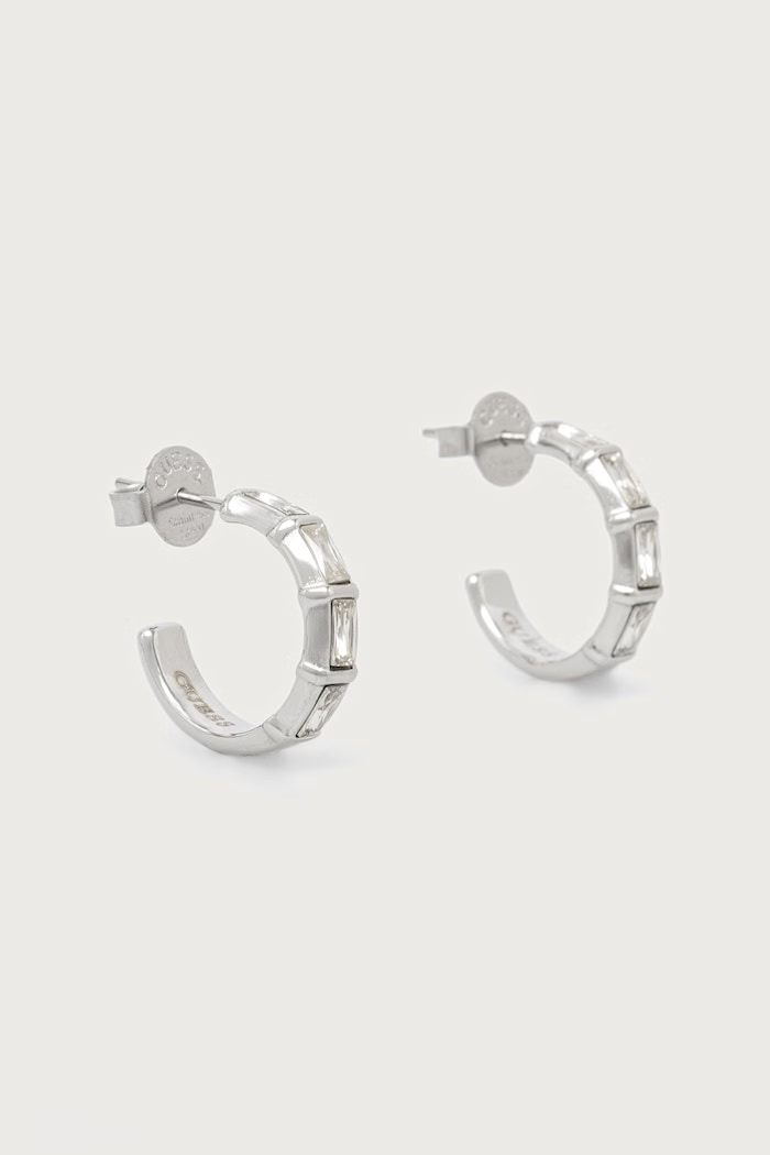 Guess Kolczyki damskie LES BAGUETTES srebrny JUBE06.332JW