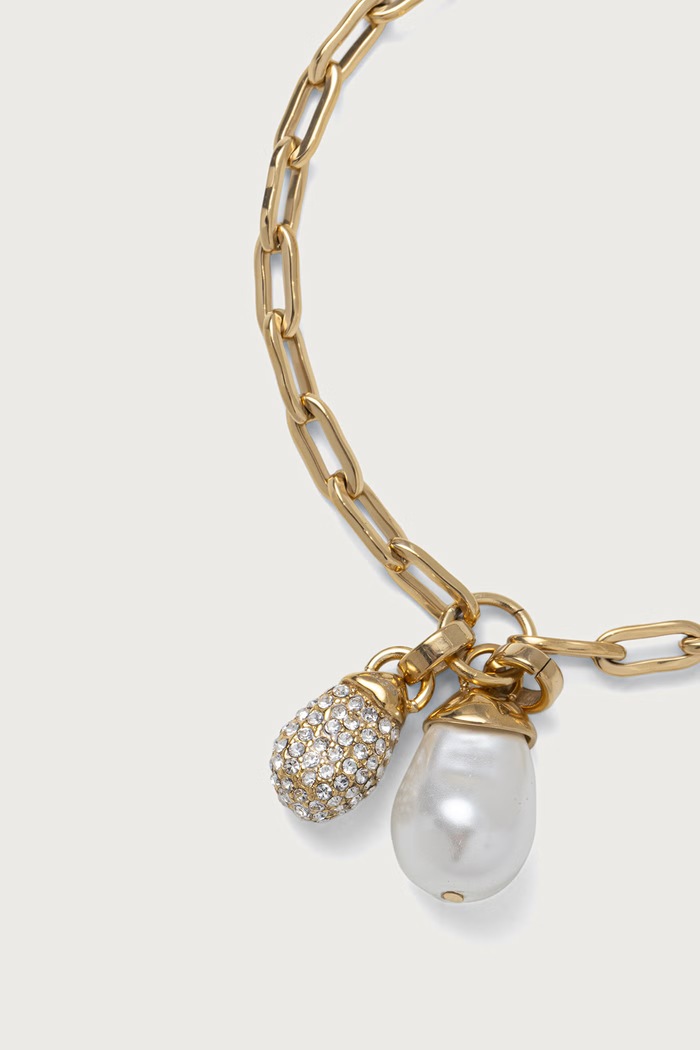 Guess Bransoletka damska ze stali nierdzewnej PEARLY JUBB06.478JW złoty AW26