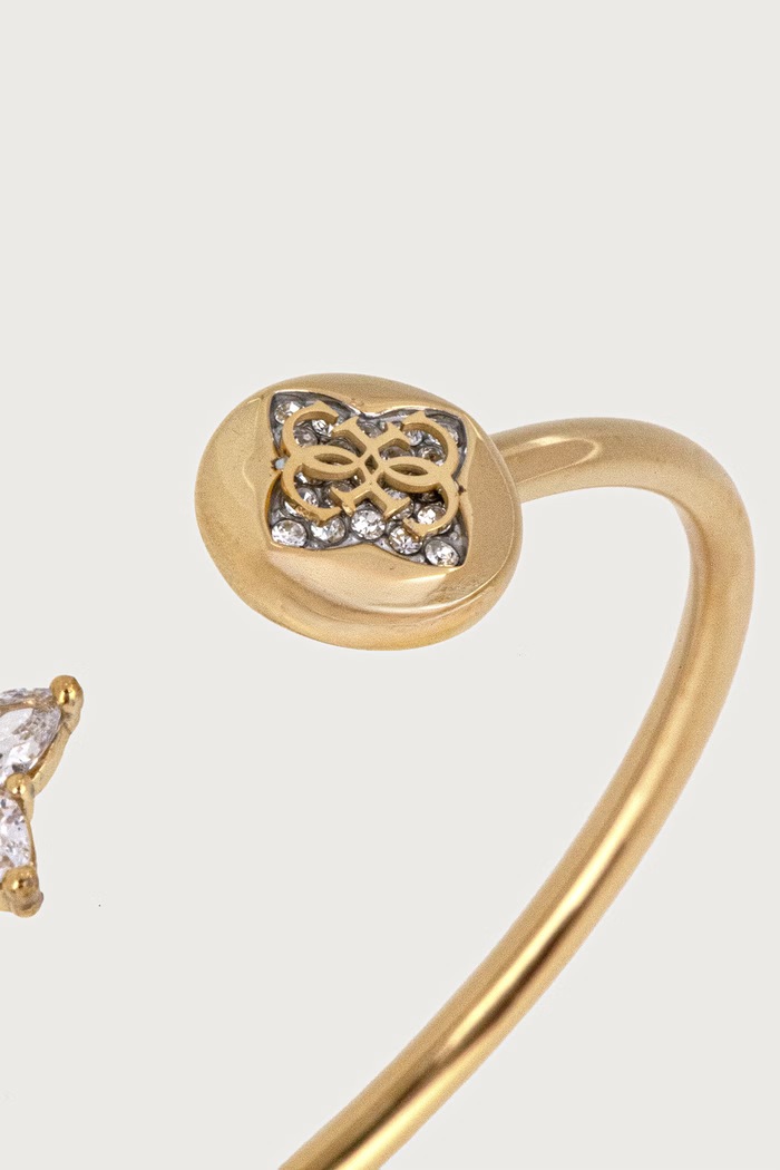 Guess Bransoletka damska ze stali nierdzewnej SPINNING BLOOM JUBB06.472JW złoty AW26