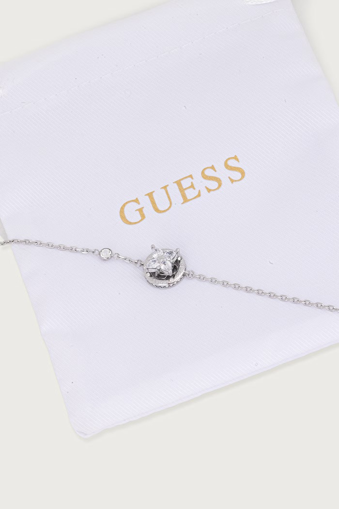 Akcesoria Guess Bransoletka damska ze stali nierdzewnej SPINNING BLOOM JUBB06.462JW srebrny