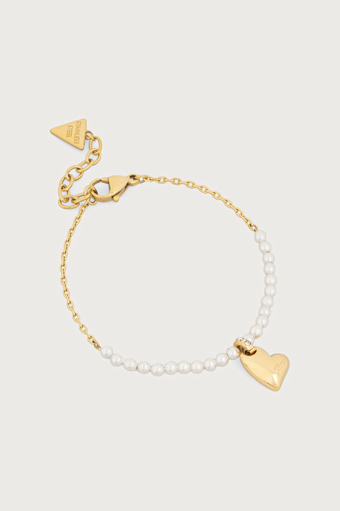 Guess Bransoletka damska ze stali nierdzewnej GOLDEN LOVE złoty JUBB06.455JW