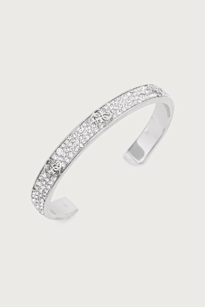 Guess Bransoletka damska z cyrkonią 4G SUPREME JUBB06.401JW srebrny AW26