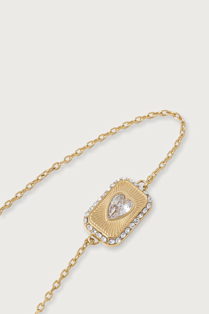 Guess Bransoletka damska ze stali nierdzewnej CRYSTAL LOVE JUBB06.355JW złoty AW26