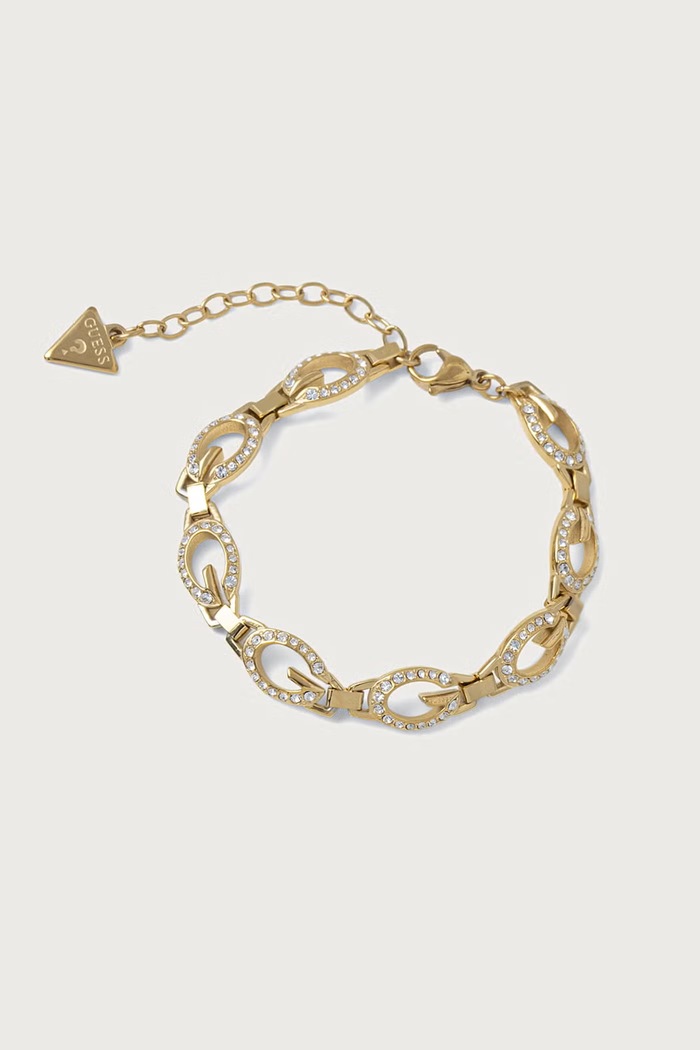 Guess Bransoletka damska ze stali nierdzewnej G CAMDEN złoty JUBB06.341JW