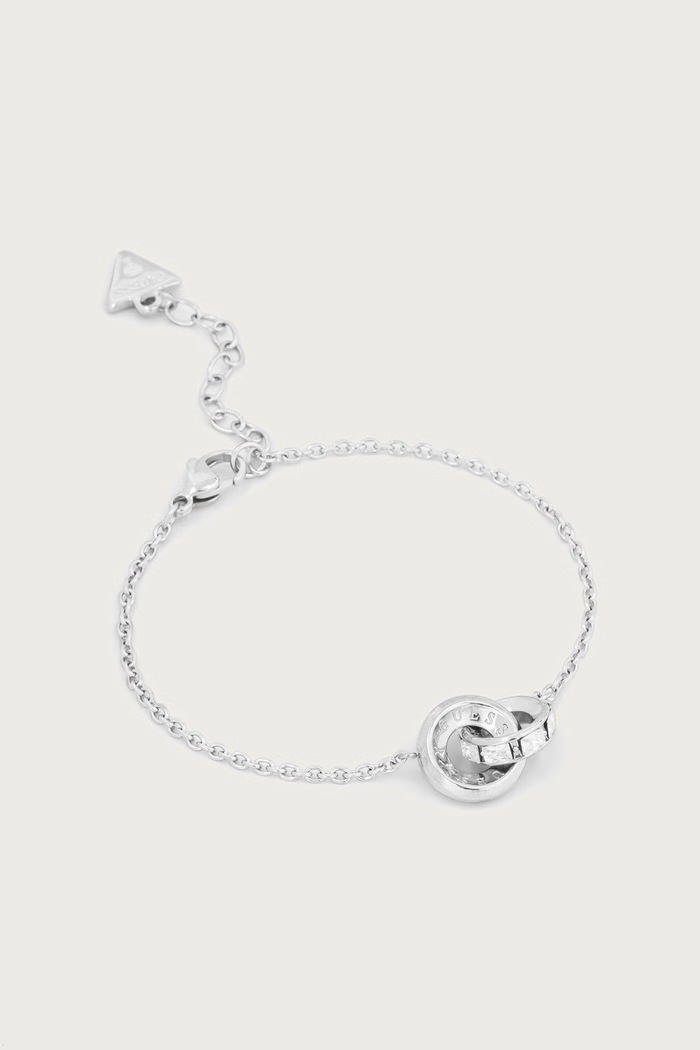 Guess Bransoletka damska ze stali nierdzewnej LES BAGUETTES srebrny JUBB06.331JW