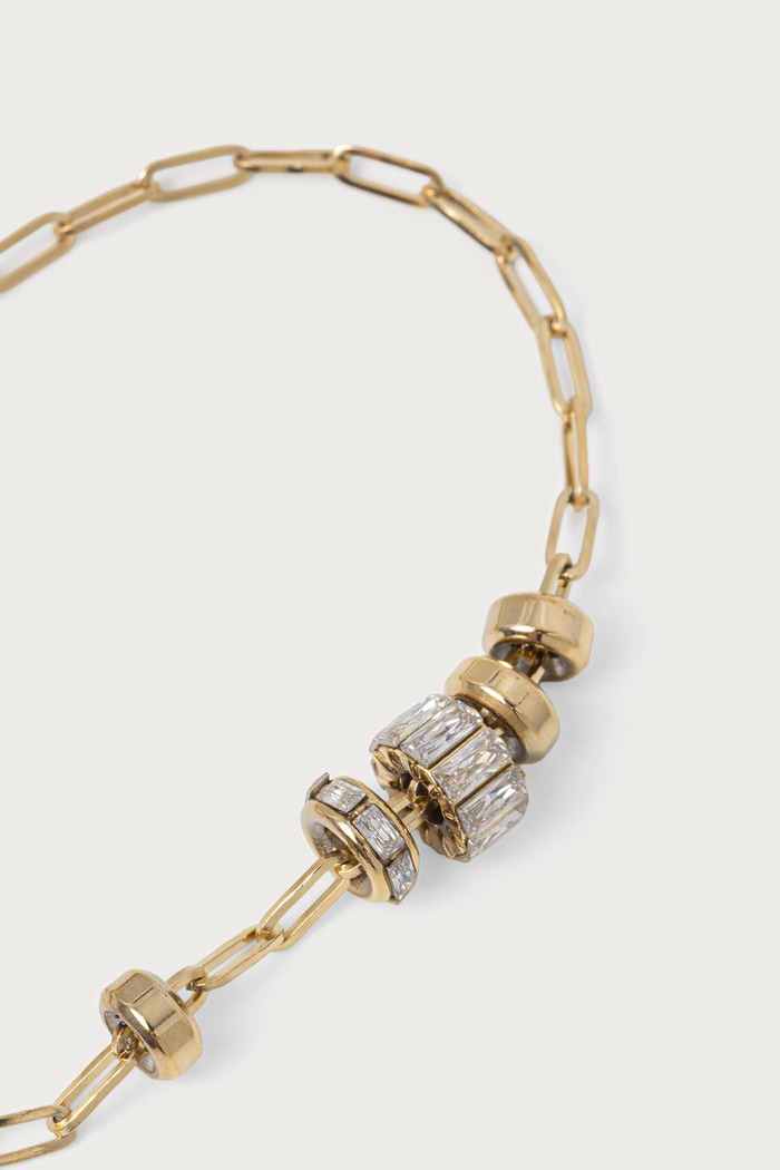 Guess Bransoletka damska z cyrkonią LES BAGUETTES JUBB06.329JW złoty AW26