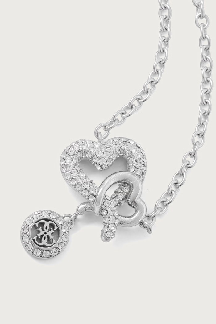 Guess Naszyjnik damski ze stali nierdzewnej LOVE BITES JUBN06.051JW srebrny AW26
