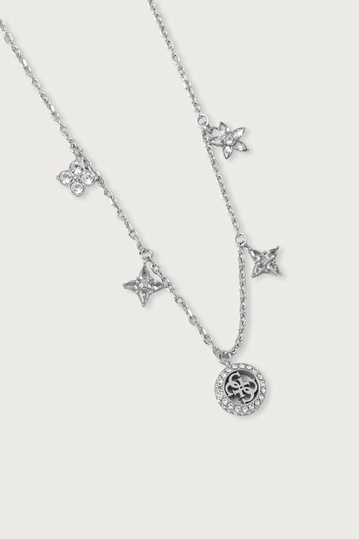 Guess Náhrdelník dámsky z nehrdzavejúcej ocele SECRET GARDEN JUBN06.032JW strieborná AW26