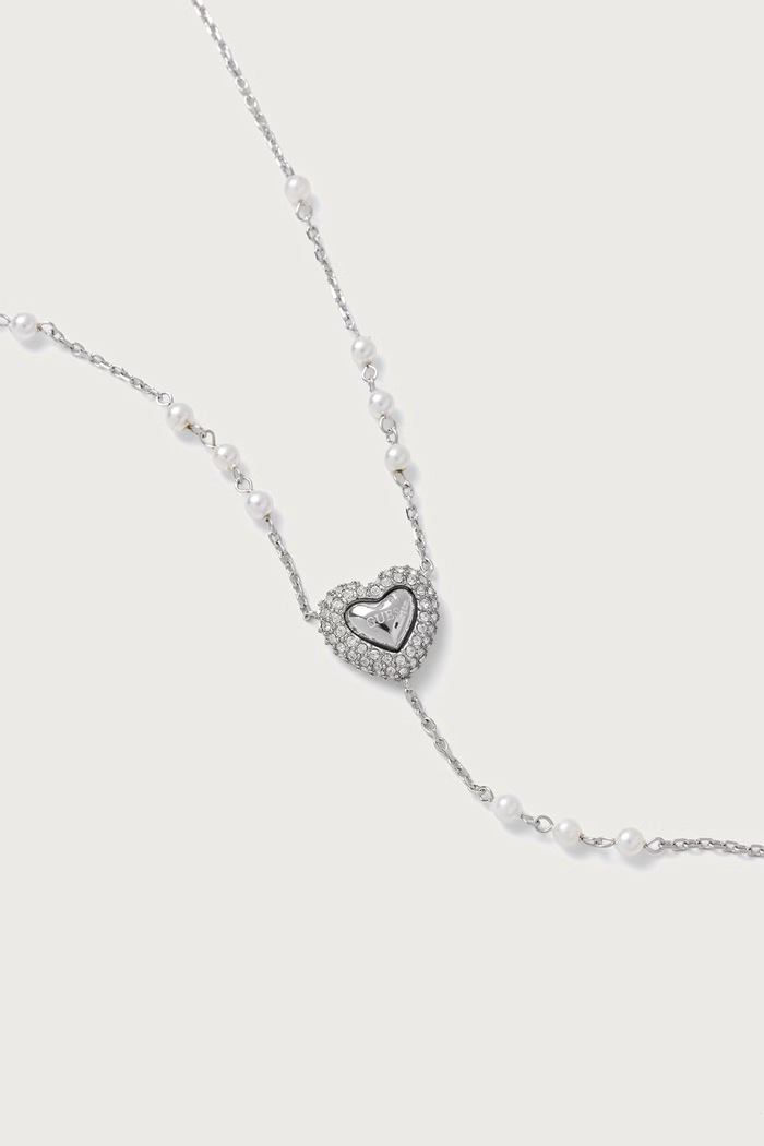Guess Naszyjnik damski z cyrkonią BELOVED JUBN06.007JW srebrny AW26