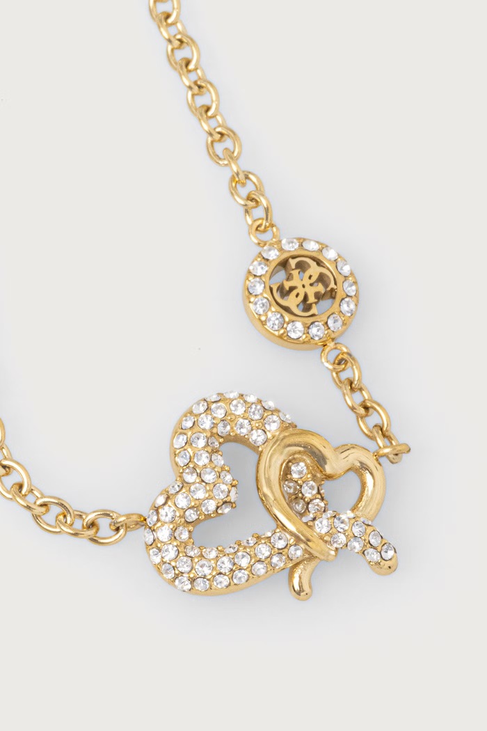 Guess Bransoletka damska ze stali nierdzewnej z cyrkonią LOVE BITES JUBB06.052JW złoty AW26