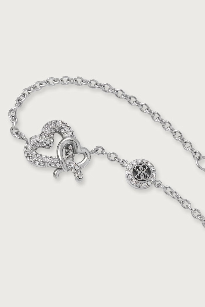 Guess Bransoletka damska ze stali nierdzewnej z cyrkonią LOVE BITES JUBB06.052JW srebrny AW26