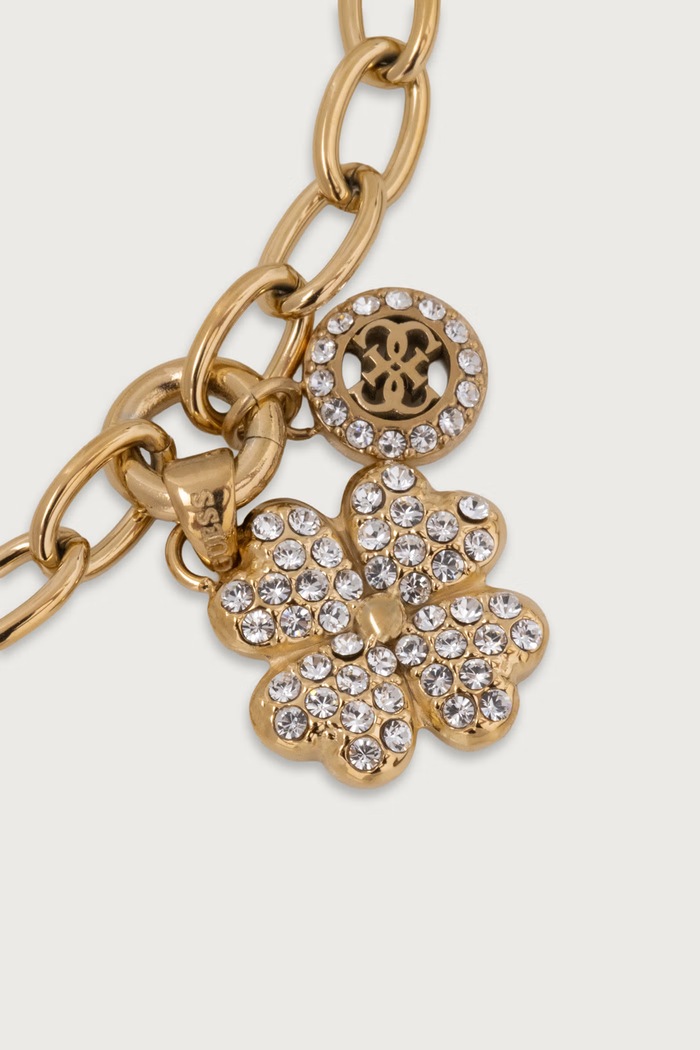 Guess Bransoletka damska ze stali nierdzewnej LOVE BITES JUBB06.044JW złoty AW26
