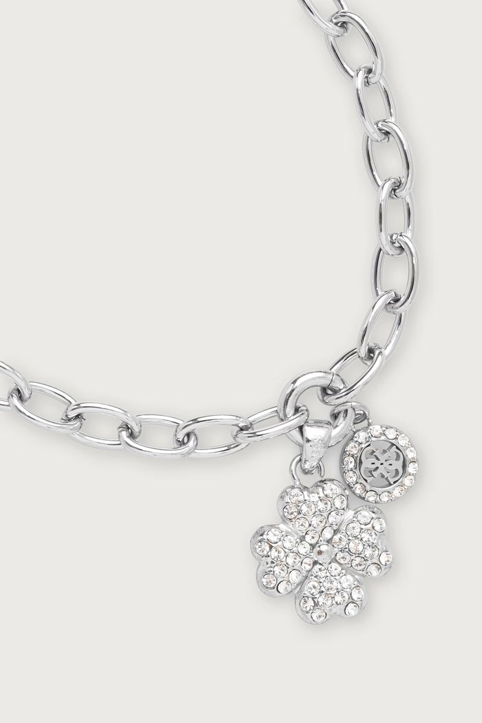 Guess Bransoletka damska ze stali nierdzewnej LOVE BITES JUBB06.044JW srebrny AW26