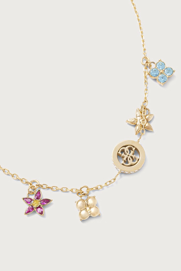 Guess Bransoletka damska ze stali nierdzewnej z cyrkonią SECRET GARDEN JUBB06.033JW złoty AW26
