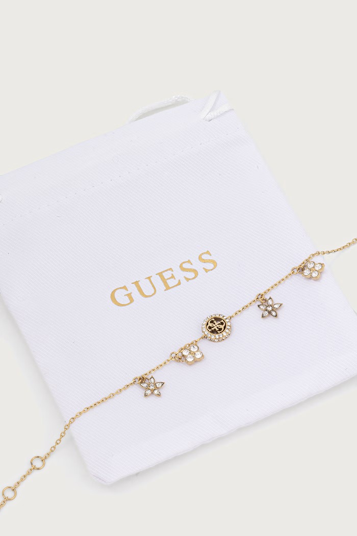 Akcesoria Guess Bransoletka damska ze stali nierdzewnej z cyrkonią SECRET GARDEN JUBB06.033JW złoty