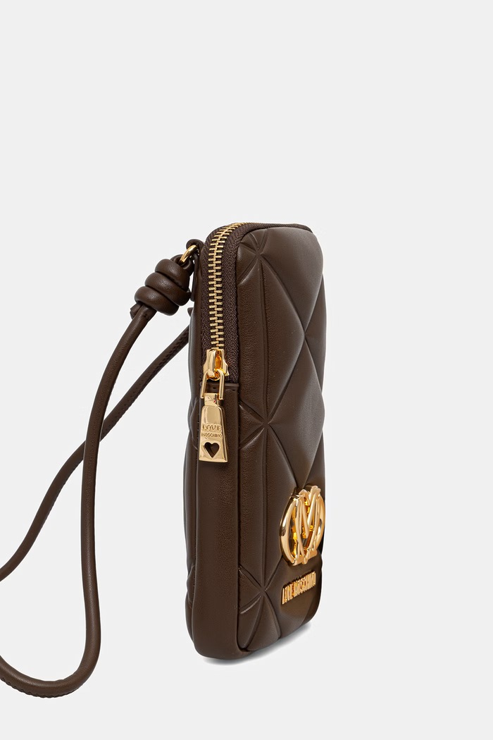 Love Moschino pokrowiec na telefon damski z imitacji skóry JC5645PP1PLC0300 brązowy AW26