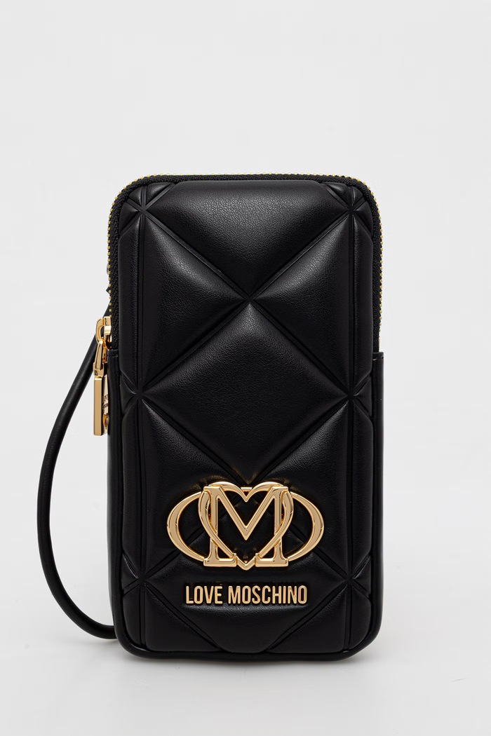 Love Moschino pokrowiec na telefon damski z imitacji skóry czarny JC5645PP1PLC0000