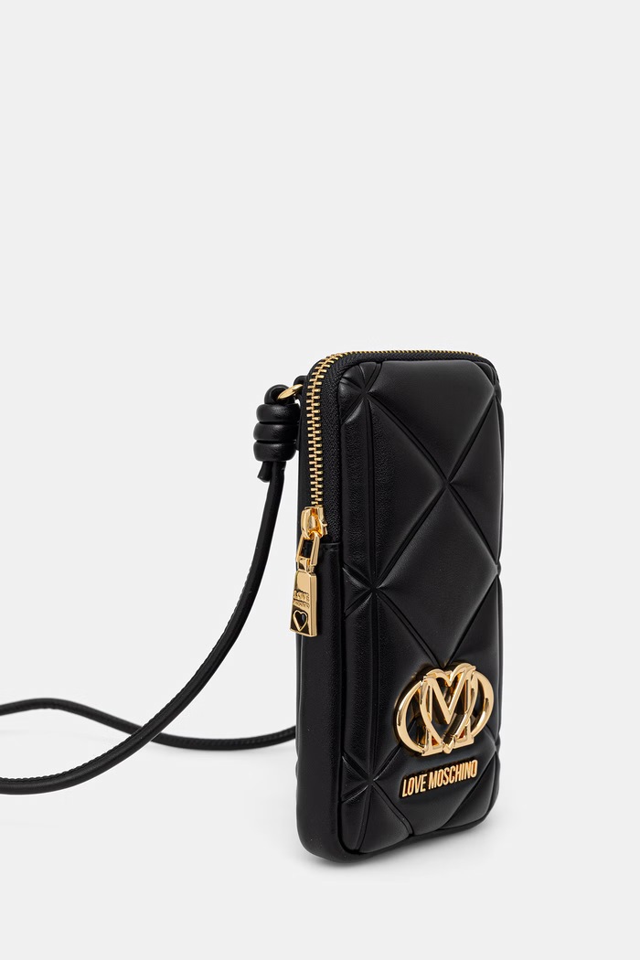 Love Moschino pokrowiec na telefon damski z imitacji skóry JC5645PP1PLC0000 czarny AW26