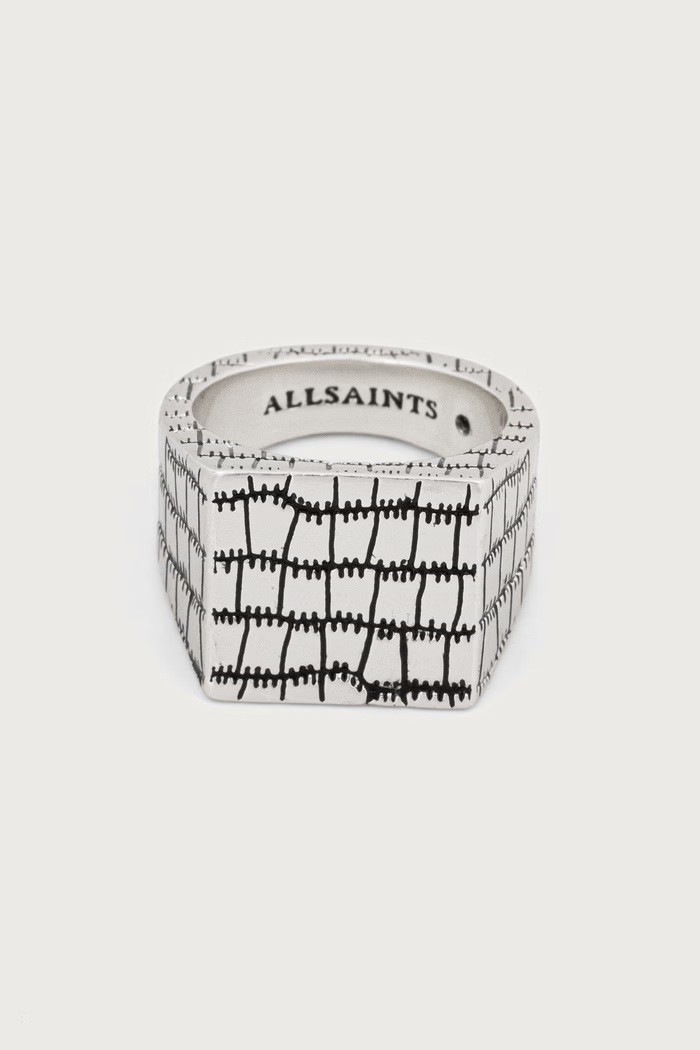 AllSaints Sygnet damski metalowy 597776SLV041 srebrny AW26