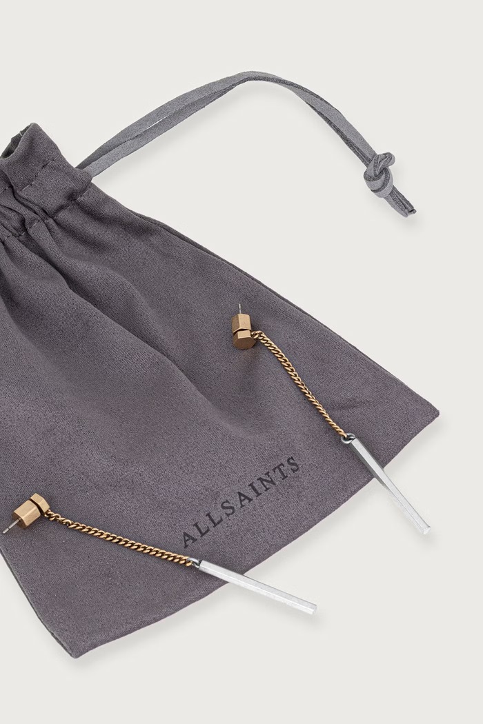 Akcesoria AllSaints kolczyki damskie metalowe 597759TWO985 złoty