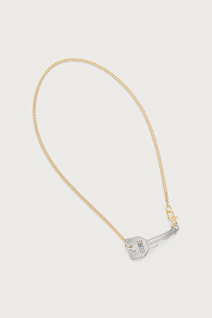 MM6 Maison Margiela Naszyjnik mosiężny damski srebrny SM7UY0120.P9390