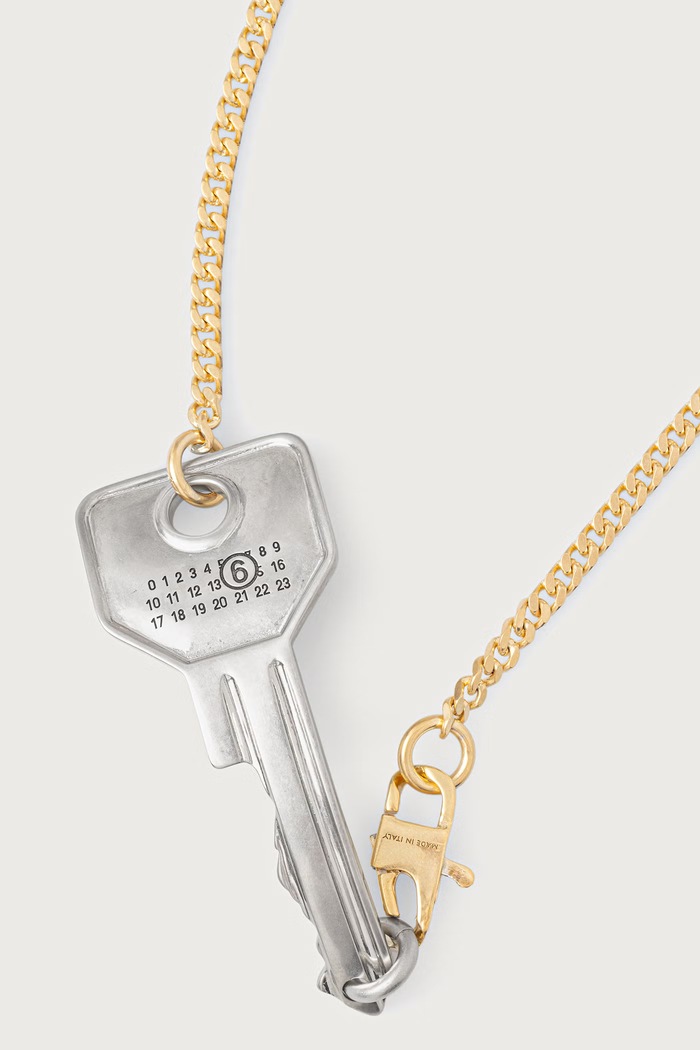 MM6 Maison Margiela Naszyjnik mosiężny damski SM7UY0120.P9390 srebrny AW26
