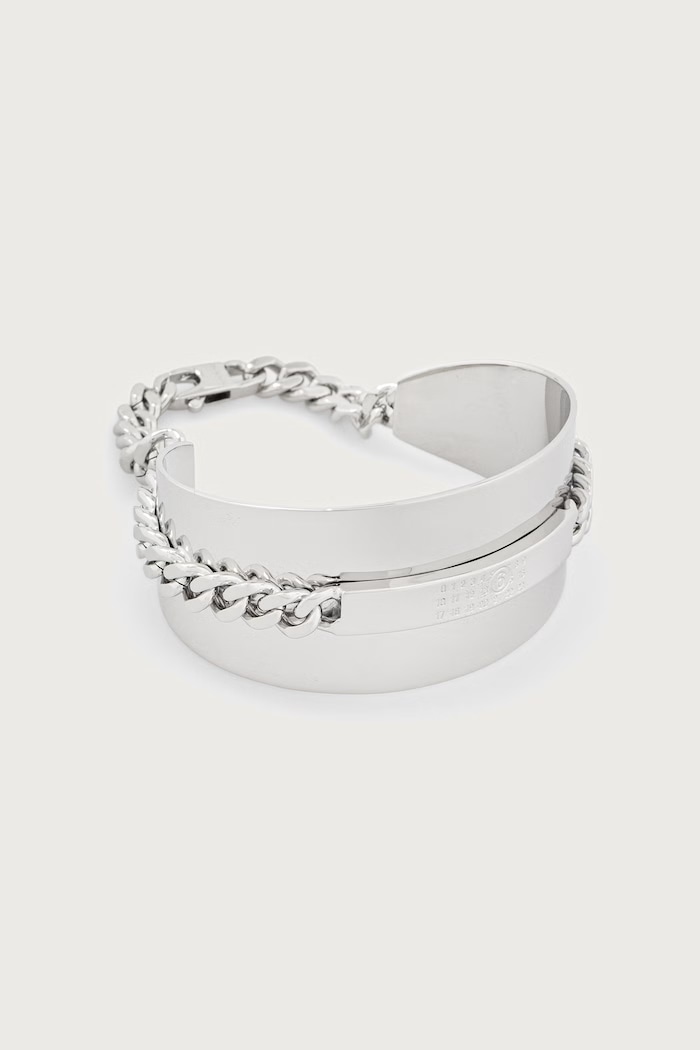 MM6 Maison Margiela Bransoletka damska mosiężna srebrny SM7UY0118.P9385
