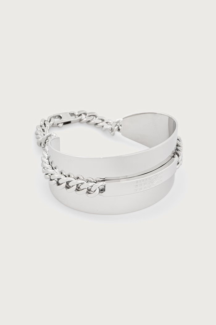 MM6 Maison Margiela Bransoletka damska mosiężna srebrny SM7UY0118.P9385