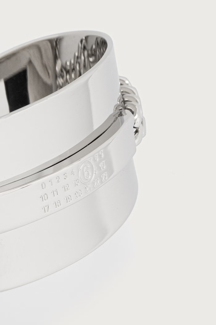 Bransoletka damska mosiężna MM6 Maison Margiela SM7UY0118.P9385 srebrny